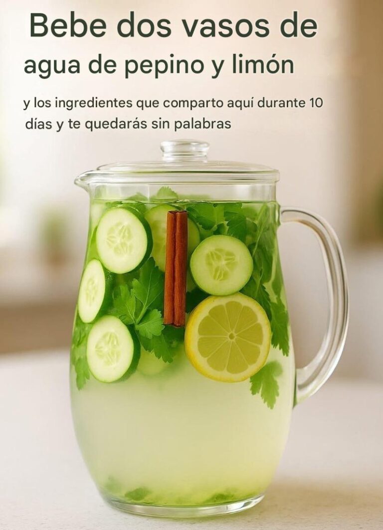 Agua de Pepino, Limón y Canela