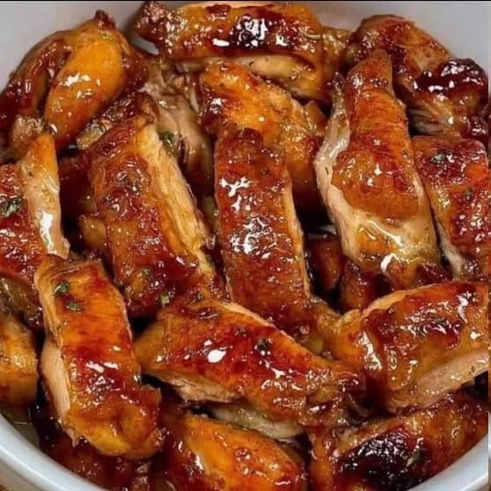 Delicias de pollo glaseadas con miel
