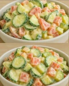 Ensalada Cremosa de Pepino con Verduras