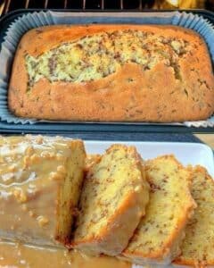 Pan de Plátano con Glaseado de Caramelo