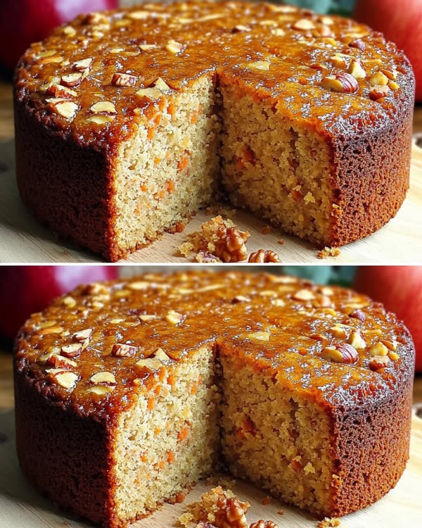 Pastel de Zanahoria, Manzana y Avena Saludable sin Azúcar