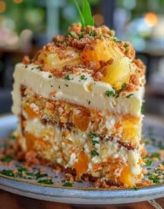 Pastel hawaiano de zanahoria y piña