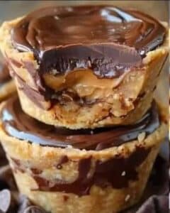 Tazas de Chocolate con Mantequilla de Maní: Receta Fácil 2 Tazas de Chocolate con Mantequilla de Maní