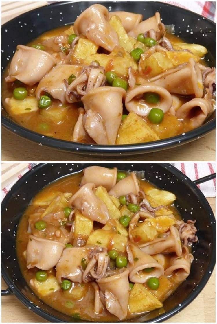 Calamares en salsa, receta fácil
