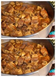 Costillas con Champiñones en Salsa: Receta Rápida y Deliciosa para Olla Exprés. 2 Costillas con Champiñones en Salsa