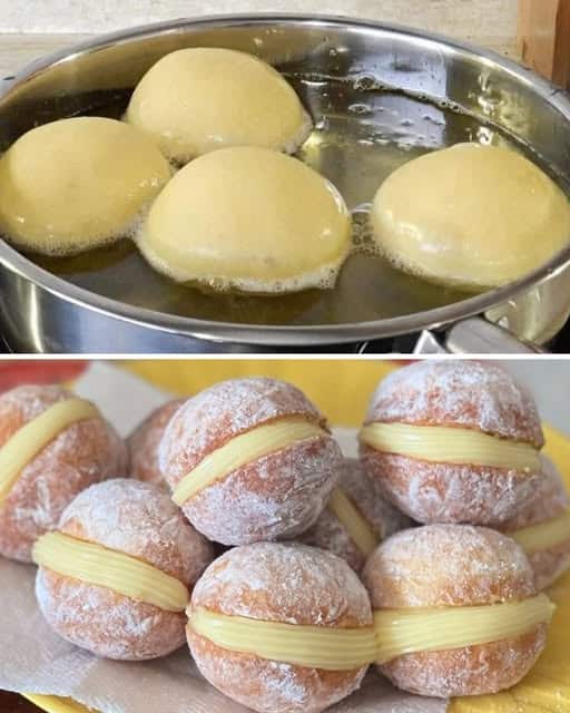 Donas Rellenas con Crema Pastelera