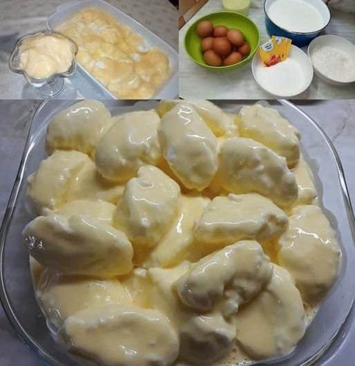 Empanadillas de nieve en salsa de vainilla