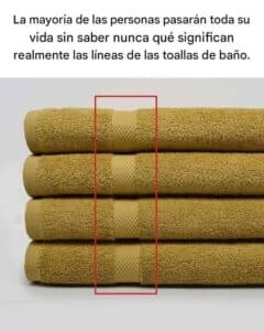 Las líneas de las toallas de baño