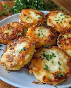 Patatas al horno redondas con queso