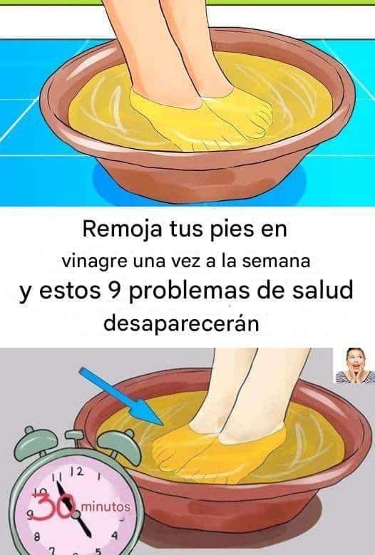 Remoja tus pies en vinagre una vez a la semana y observa cómo desaparecen estos 9 problemas de salud