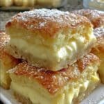 Barras de crema pastelera con queso crema