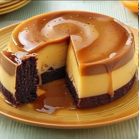 Flan de Naranja y Chocolate