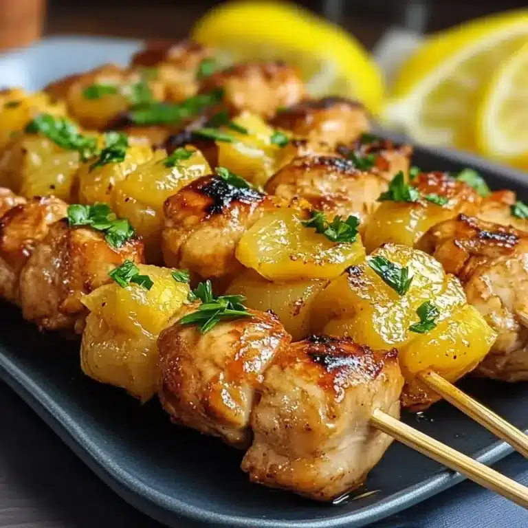Brochetas de Pollo y Piña