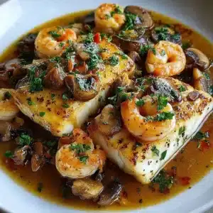 bacalao con gambas y champiñones 2 bacalao con gambas y champiñones