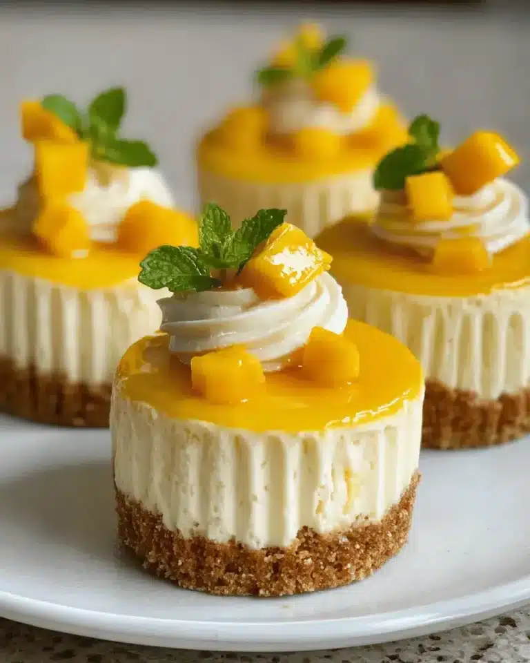 mini cheesecake de mango