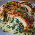 Pollo Relleno con Espinacas y Queso en Salsa Blanca 9 Pollo Relleno con Espinacas y Queso en Salsa Blanca