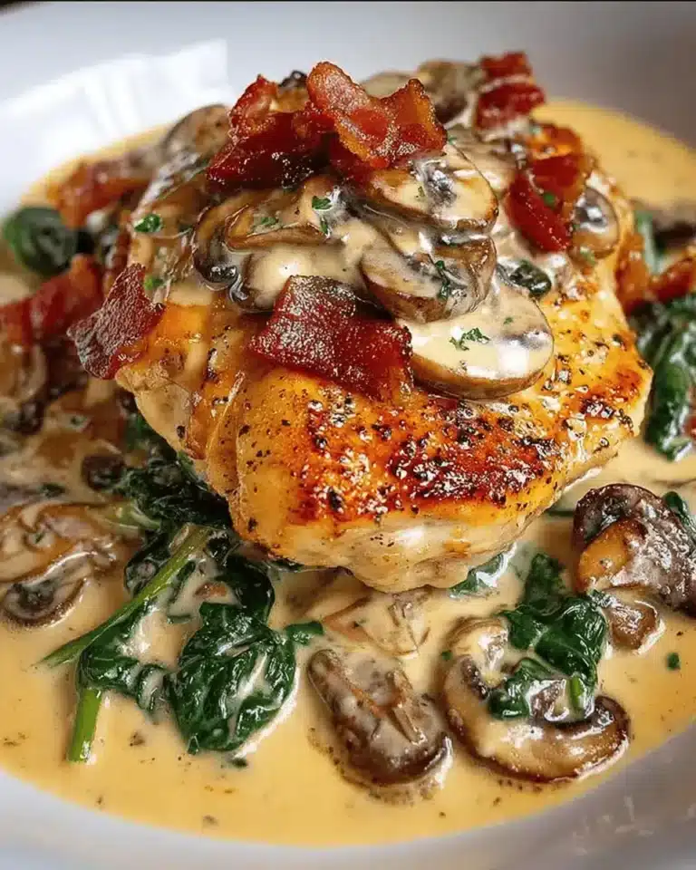 Pollo en Crema de Champiñones