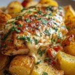 Pollo con patatas: Receta al Horno en Salsa de Queso 6 Pollo con Patatas