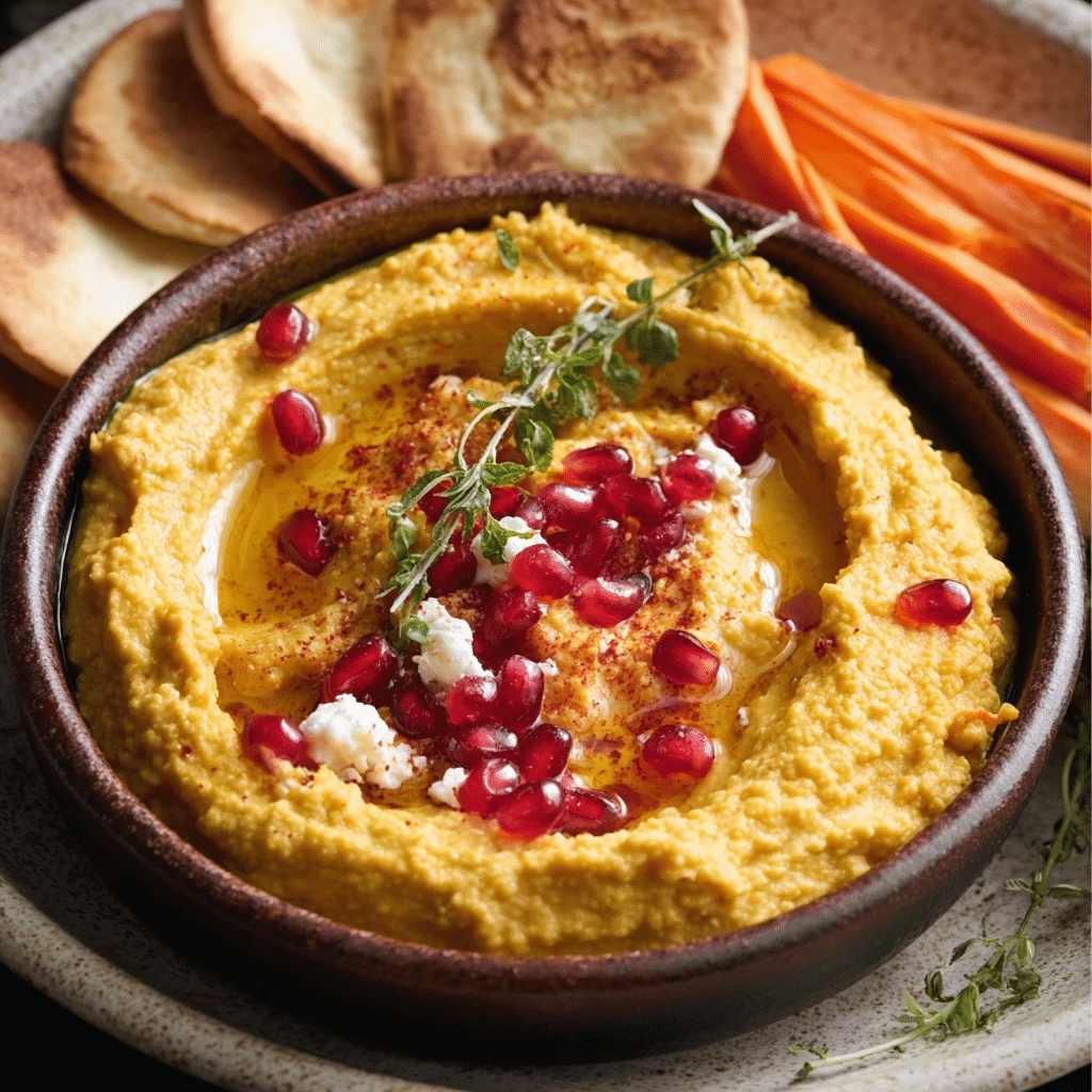 Home 31 Butternut Squash Hummus with Feta and Pomegranate
