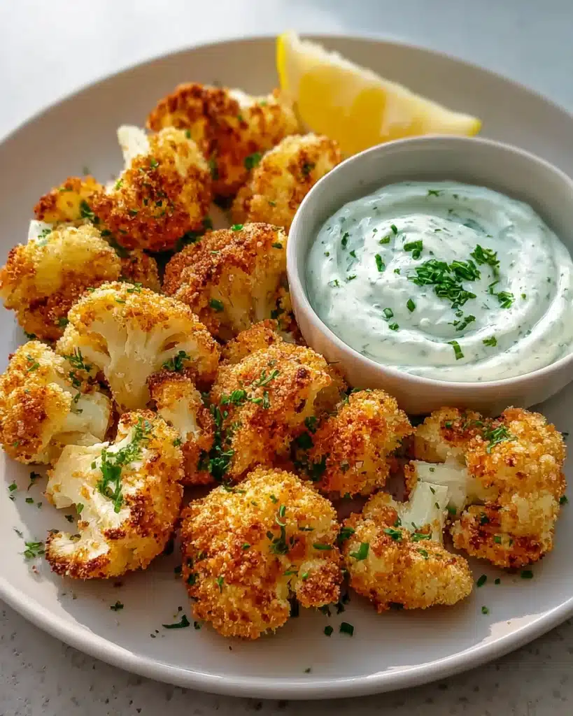 Airfryer Blumenkohl & Kräuterquark: Knusprig, leicht & lecker