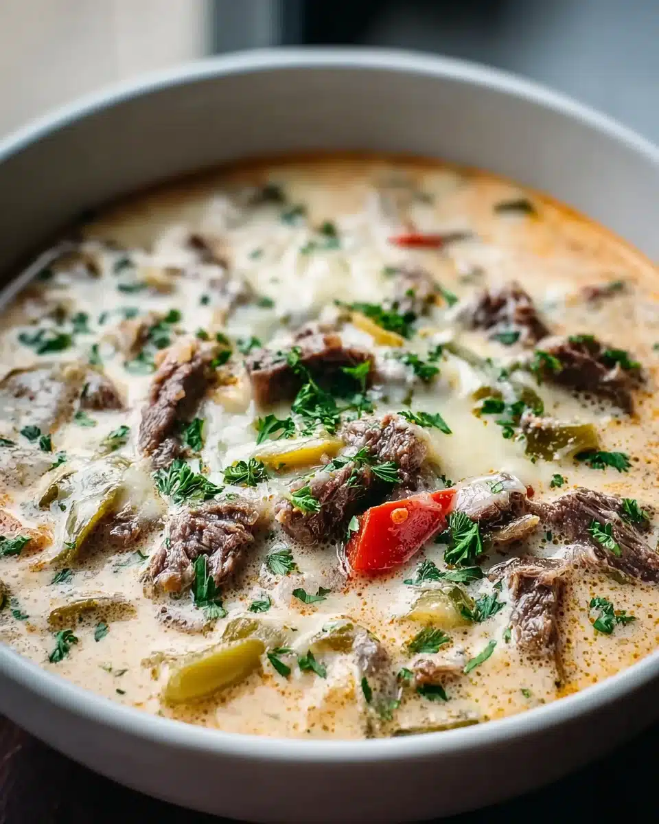 Cremige Philly Cheese Steak Suppe – Herzhaft und köstlich! 4 Cremige Philly Cheese Steak Suppe – Herzhaft und köstlich!