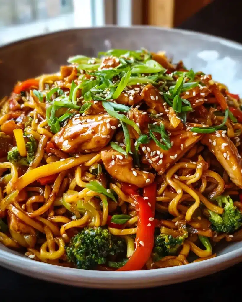 Schnelle aromatische Hähnchen Teriyaki Nudeln Rezept