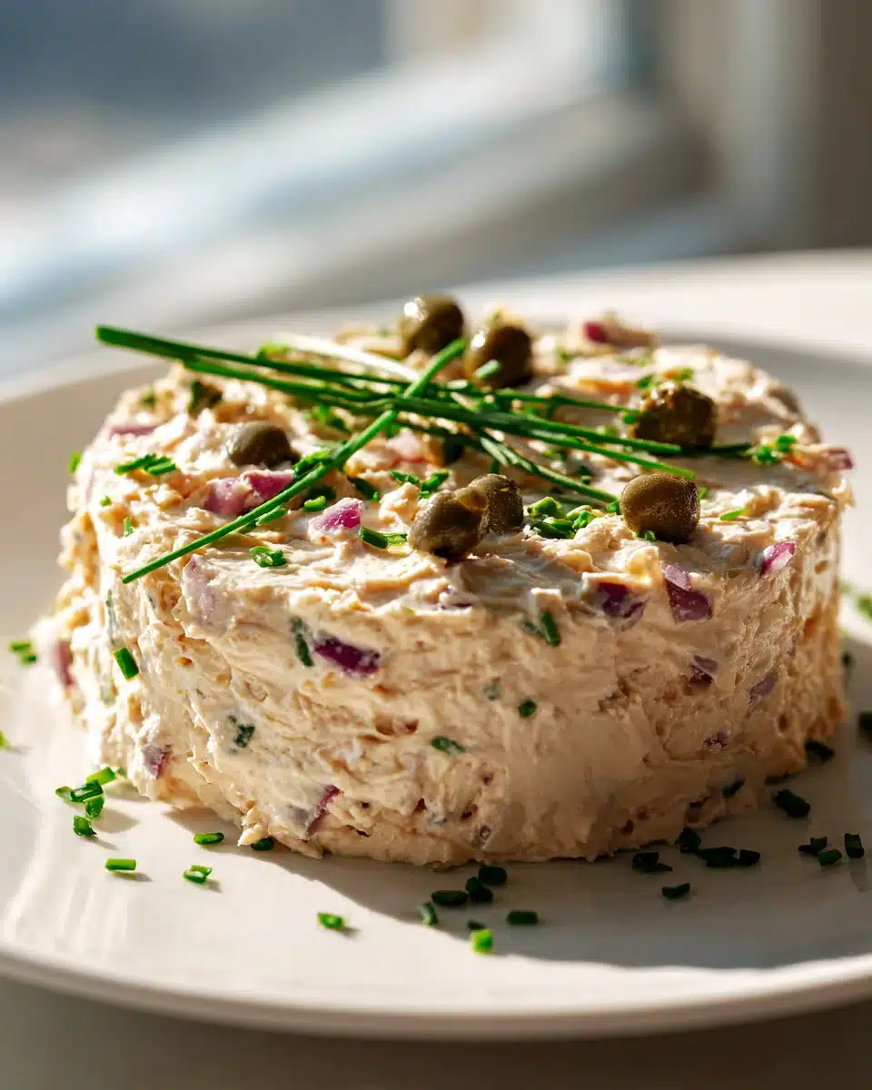 Cremiger Thunfisch Frischkäse Aufstrich: Kapern & Zwiebeln 4 Cremiger Thunfisch Frischkäse Aufstrich: Kapern & Zwiebeln