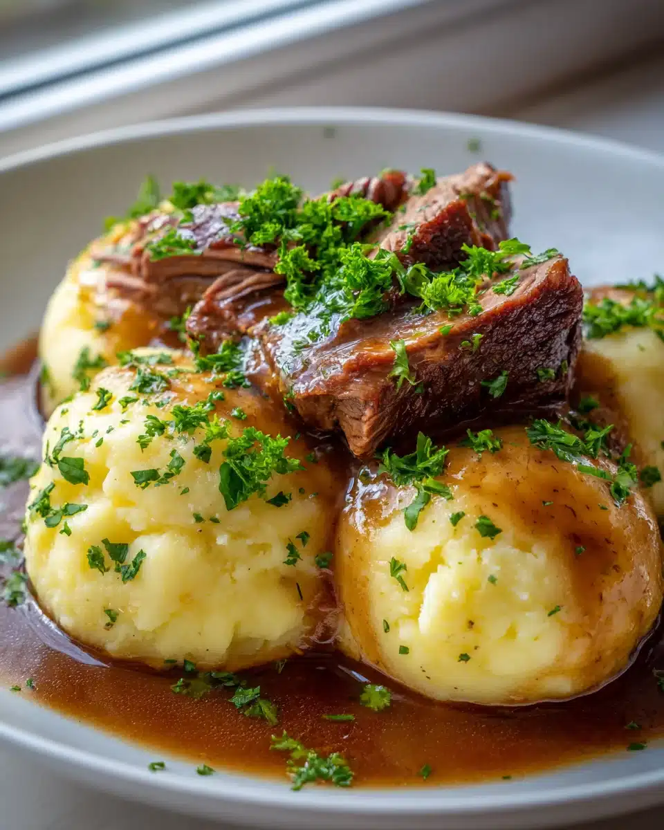 Klassische Kartoffelknödel mit zartem Rinderbraten & Soße 4 Klassische Kartoffelknödel mit zartem Rinderbraten & Soße