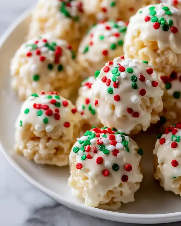 Leckere White Chocolate Rice Krispie Balls für Naschkatzen