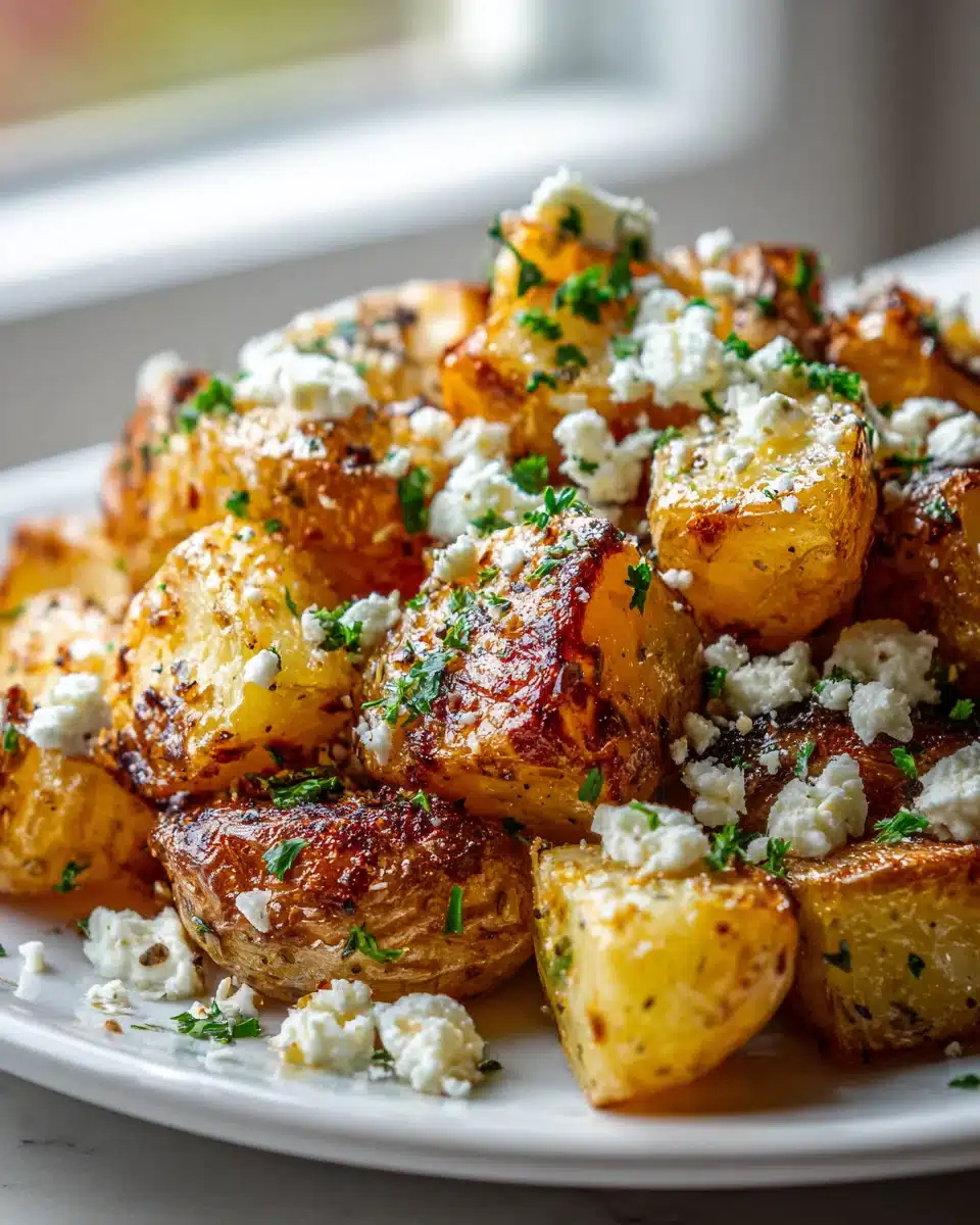 Knusprige Kartoffeln mit Feta und Knoblauch – Einfaches Rezept!