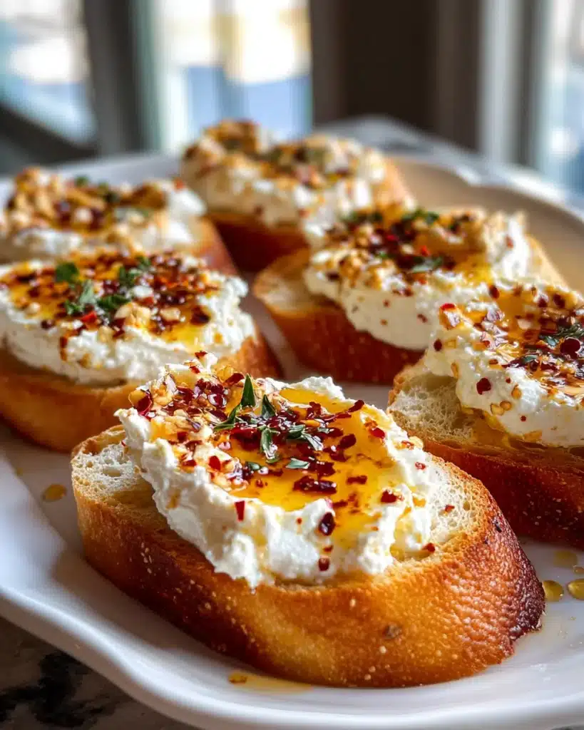 Süß-scharfe Feta Crostini mit Hot Honey: Dein Geschmackserlebnis!