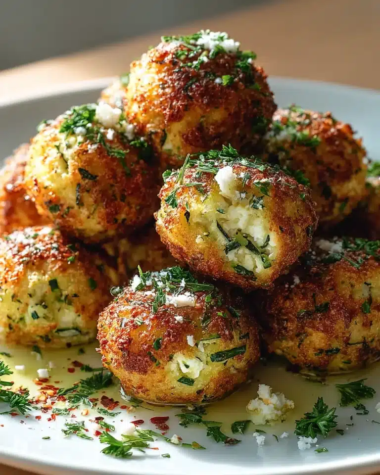 Knusprige Zucchini Feta Bällchen aus dem Ofen – Einfach lecker!