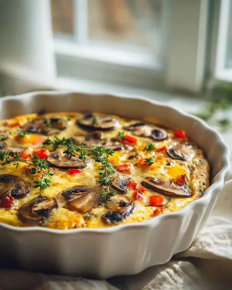 Rezept: Cremiger Pilz-Frühstücksauflauf – Schnell & Lecker
