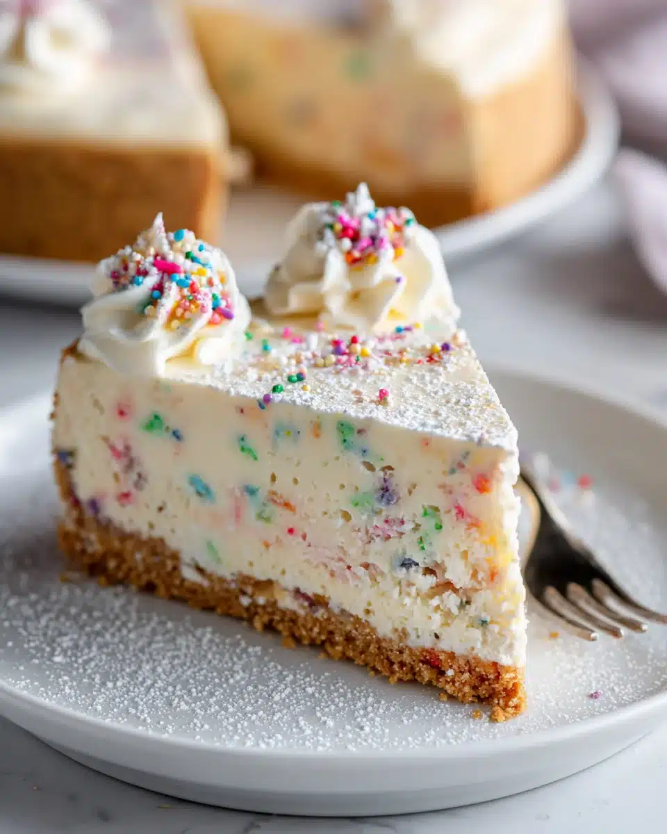 No Bake Funfetti Käsekuchen: Kühlschrank-Geburtstagstorte! 5 No Bake Funfetti Käsekuchen: Kühlschrank-Geburtstagstorte!