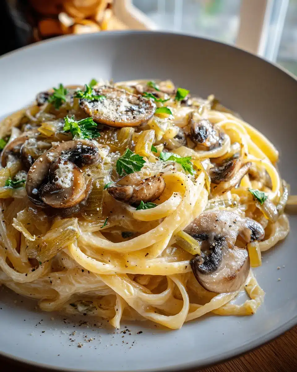 Karamellisierte Lauch- und Pilz-Gruyère-Pasta Rezept 5 Karamellisierte Lauch- und Pilz-Gruyère-Pasta Rezept