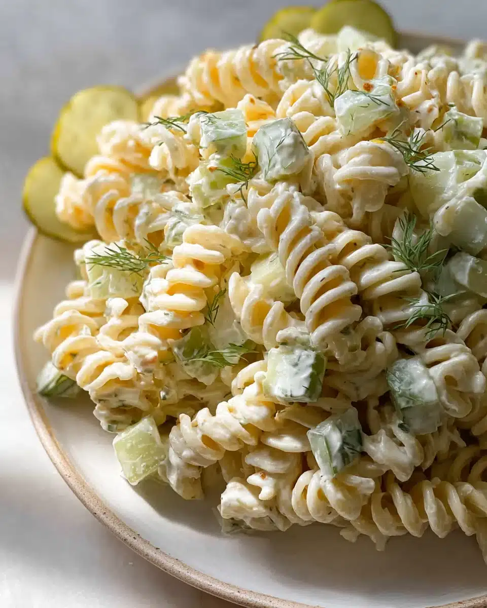 Einfacher Dill-Pickle-Pasta-Salat – Frisch und lecker!