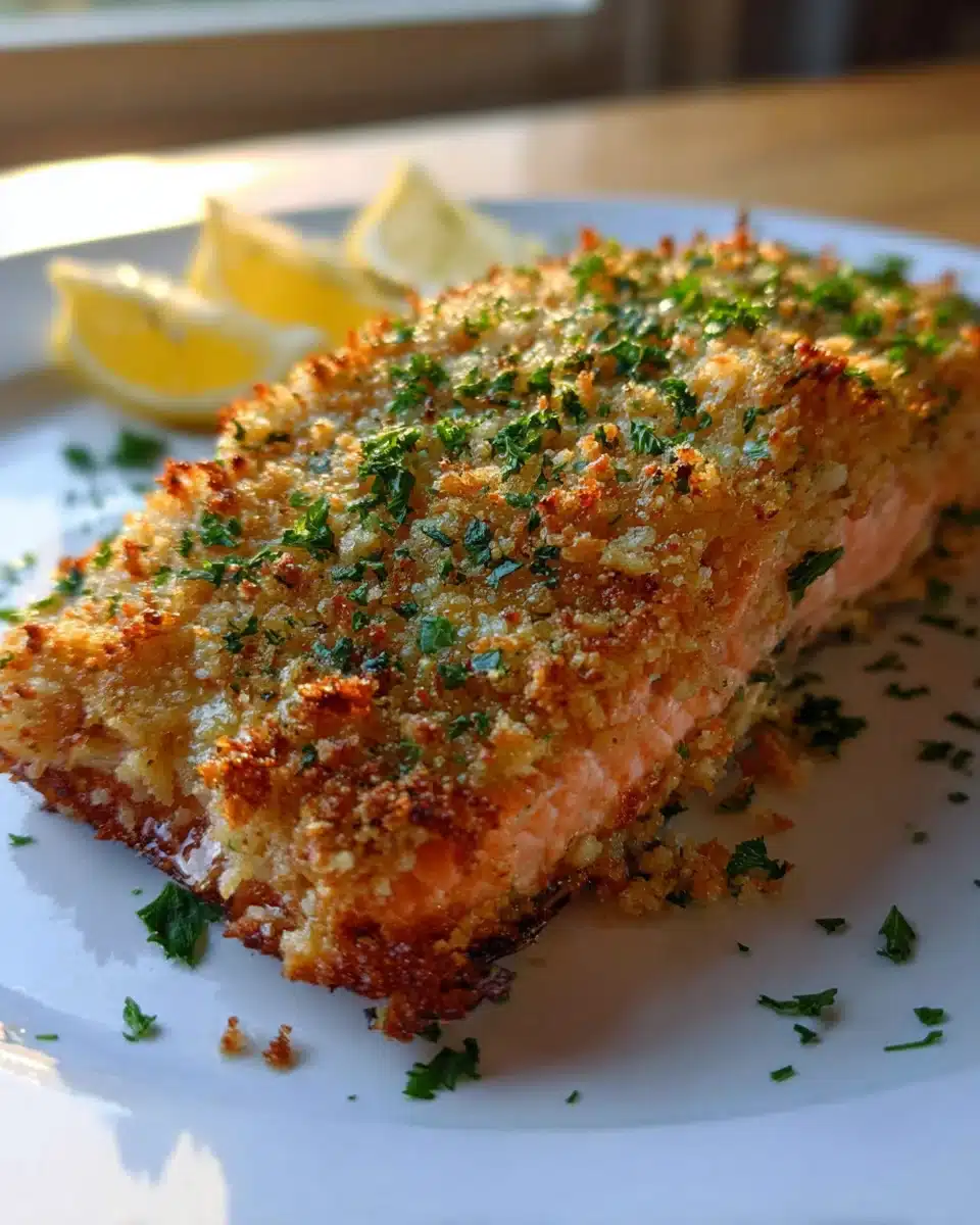 Crispy Parmesan Crusted Baked Salmon – Knuspriger Genuss!