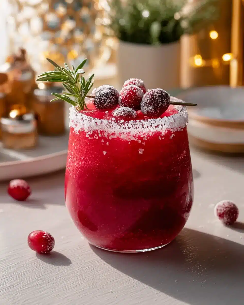 Frosted Mistletoe Margarita: Einfache alkoholfreie Weihnachts-Punsch