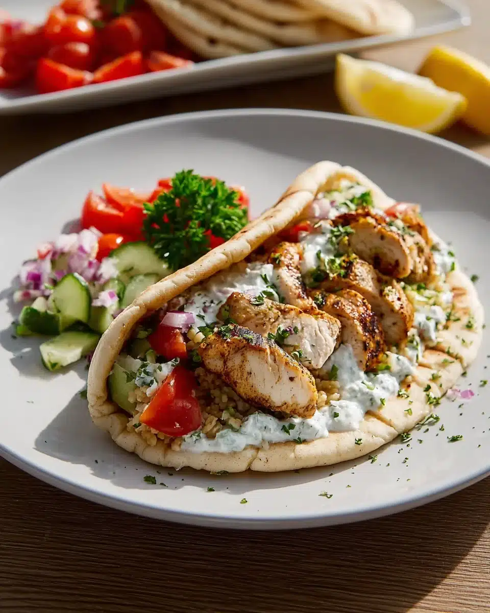 Mediterrane Hähnchen-Gyros mit cremigem Feta-Tzatziki 5 Mediterrane Hähnchen-Gyros mit cremigem Feta-Tzatziki